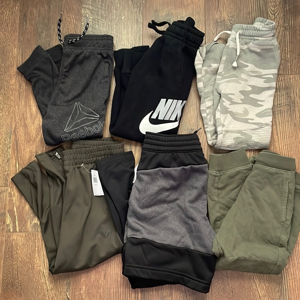 lot of 6 size 5 boys athletic pants nike reebok old navy